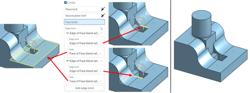 Face blend edge limit example