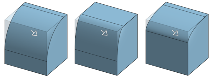 Asymmetric fillet options