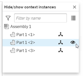 Hide/show context instances dialog