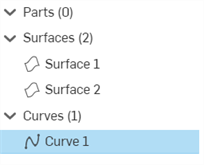 Curve in the Parts list