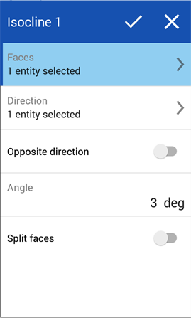 Mobile Isocline dialog