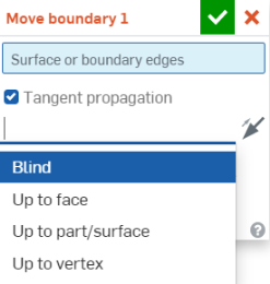 Dialogfenster „Begrenzung verschieben“ mit geöffnetem Dropdown-Menü „Endbedingung“