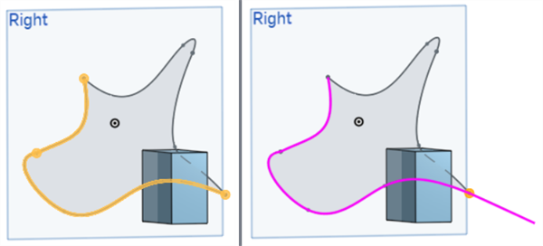 Move curve boundary: Blind extend example