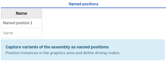 Namen für die benannte Position angeben