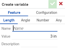 Variable auswählen, um das Dialogfenster „Variable“ zu öffnen