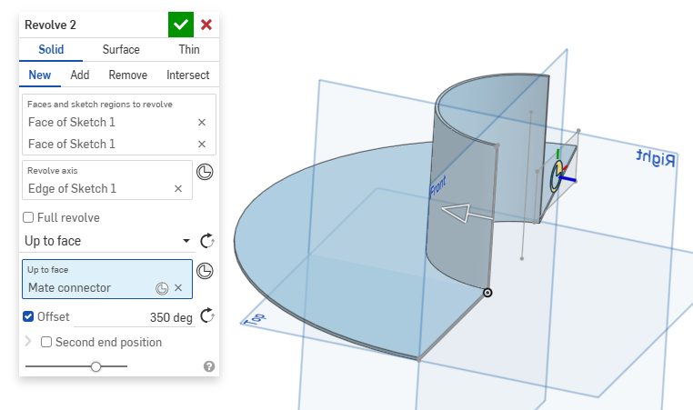 Beispiel für Rotieren mit Versatz