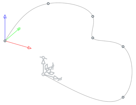 Example of an Interpolated spline routing curve