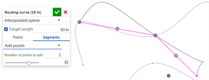 Routing curve set to targeted length