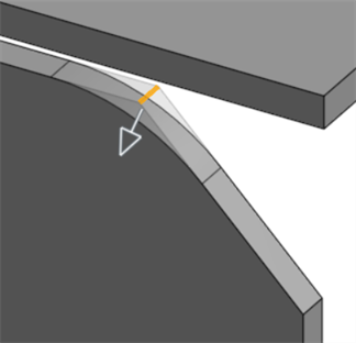 Corner break example applying a Fillet to a chamfered edge