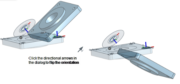 Example of clicking the directional arrows in the dialog to flip the orientation