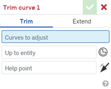 Trim curve dialog: Trim