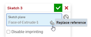Accessing the Replace reference button