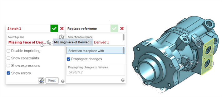 Replace reference example