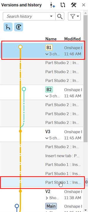 Versions- und Historie-Diagramm