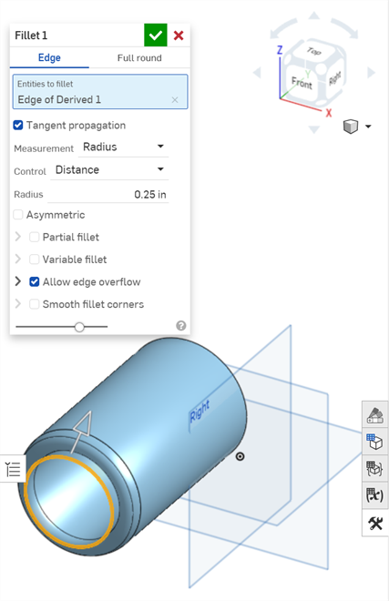 Repariertes Feature