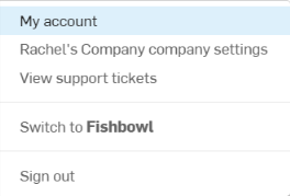 My account selected in the Account user dropdown
