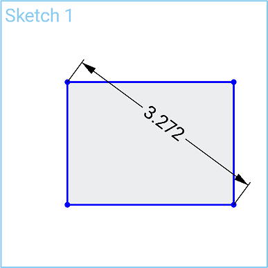 Example of diagonal distance dimension