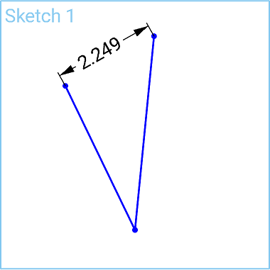 Example of Linear distance/direct distance dimensions