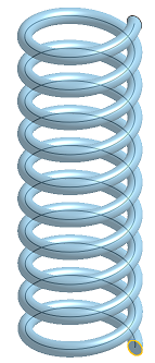 Beispiel für ein Helix-Tool, das den Kreis um die Helix herum austrägt