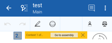 Example of Part studio with in context editing message to return to the Assembly