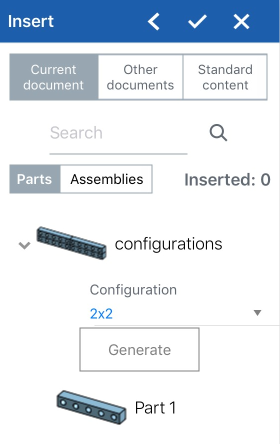 Dialogfenster „Einfügen“ in iOS