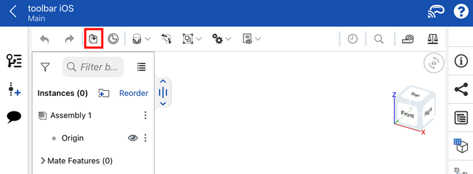 iOS: Assembly toolbar - Insert parts and assemblies