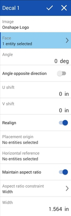 Decal-Dialog auf Android