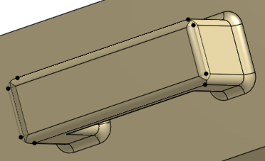 Example of variable fillet