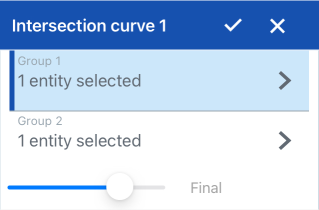 Intersection curve dialog on iOS