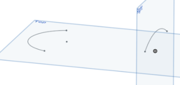 Example of projected curve tool in use