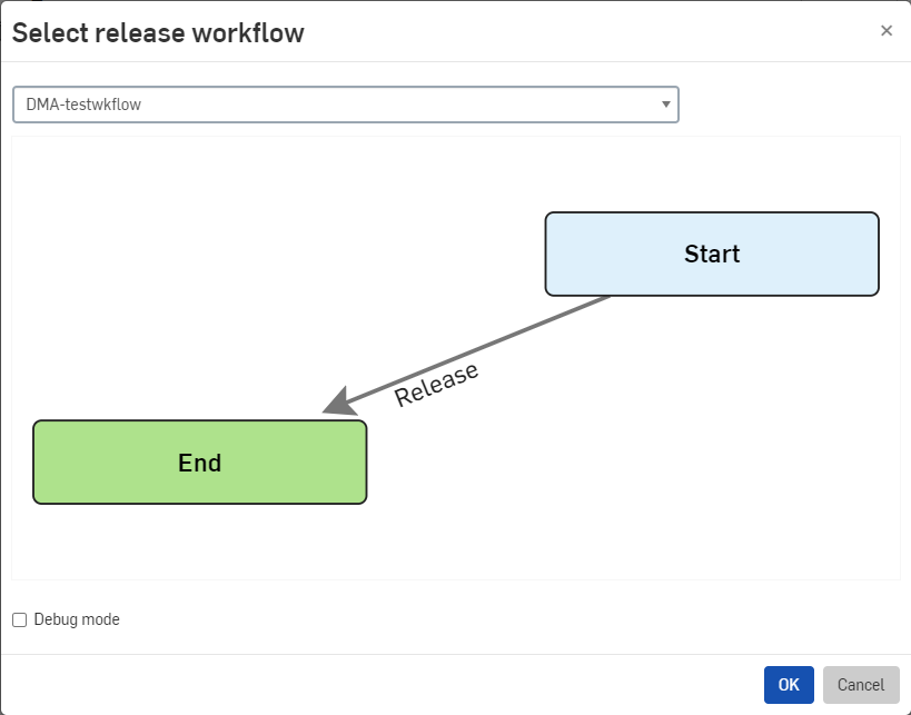 Select release workflow dialog
