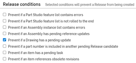 Release management settings: Release conditions