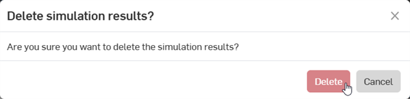 Delete simulation results dialog