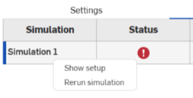 Rerun simulation context menu option