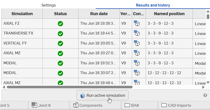 Running an active simulation