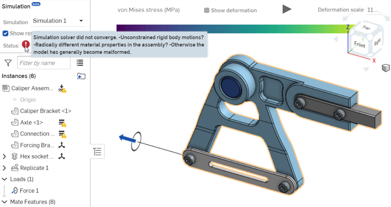 Simulation in einem Fehlerzustand