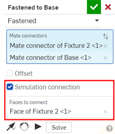 Verknüpfungs-Dialogfenster mit Simulationsverbindung