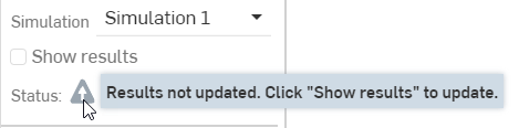 Beispiel des Simulationsstatus mit einem Informationssymbol