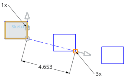 Beispiel für das Ziehen der Basis des Pfeilmanipulators, um das Muster in einem Winkel zu positionieren