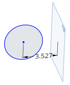 Example of how to find the distance between a sketch geometry and a plane