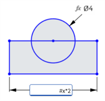 Variable exmaple adding a variable to the length dimension of a rectangle