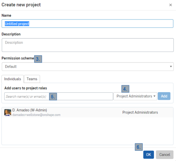 Paso dos para crear un proyecto