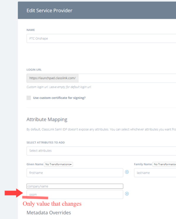 Cuadro de diálogo Editar proveedor de servicios