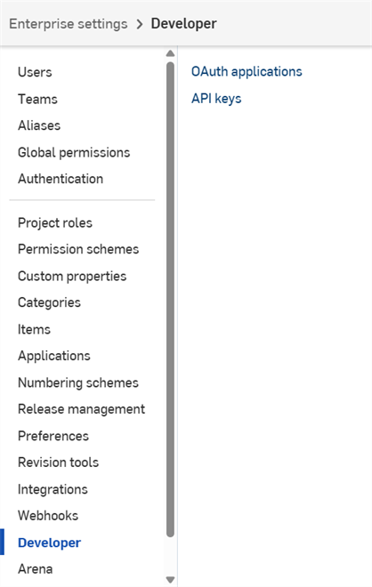 Configuración de Enterprise: desarrollador