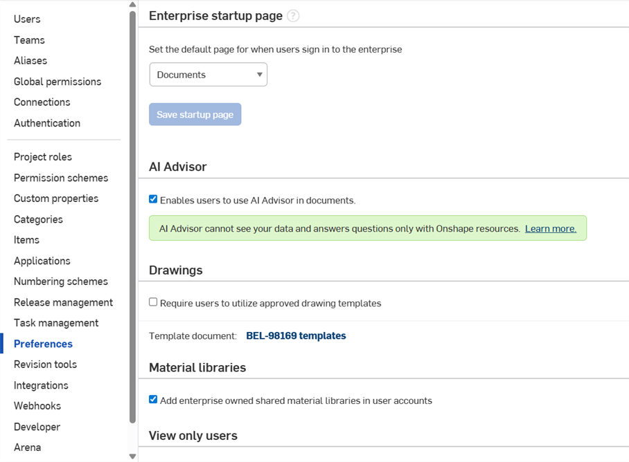 Configuración de la empresa: Preferencias