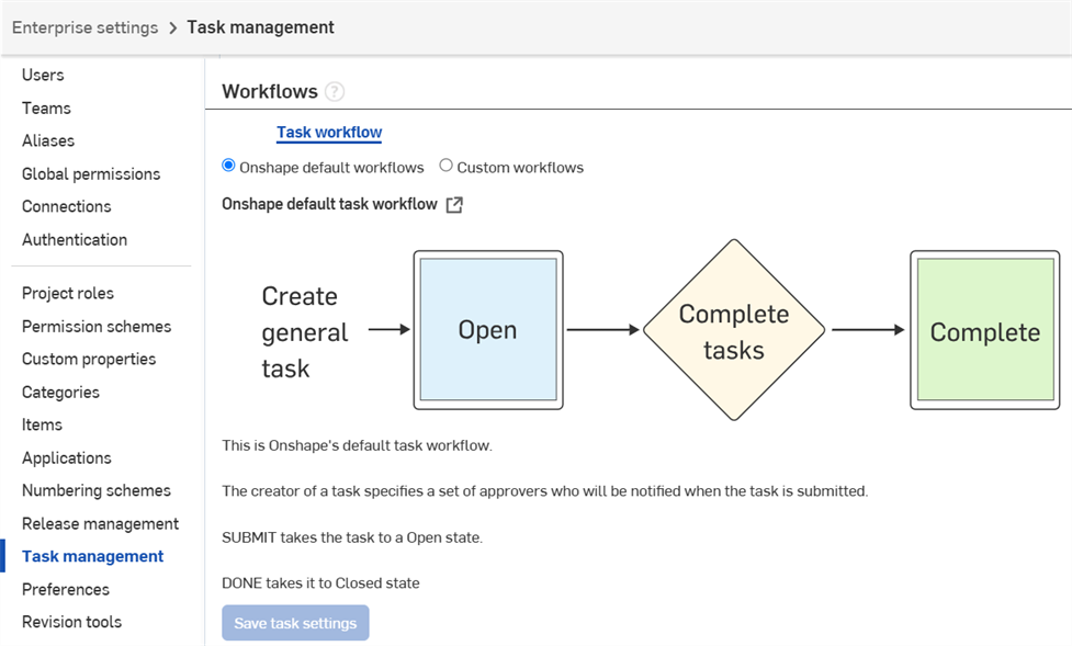 Configuración de Enterprise: administración de tareas