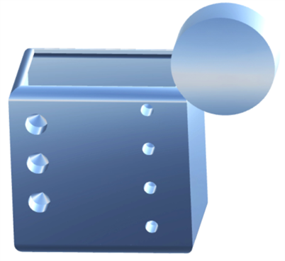 Screenshot of a model in the graphics area with a Blue sky reflection applied