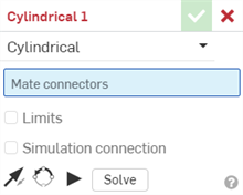 Cuadro de diálogo Coincidencia cilíndrica