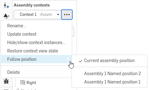 Context will follow the selected named position.