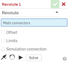 Cuadro de diálogo Coincidencia de revolución